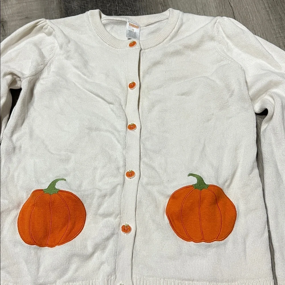 Gymboree pumpkin cardigan sweater size 12